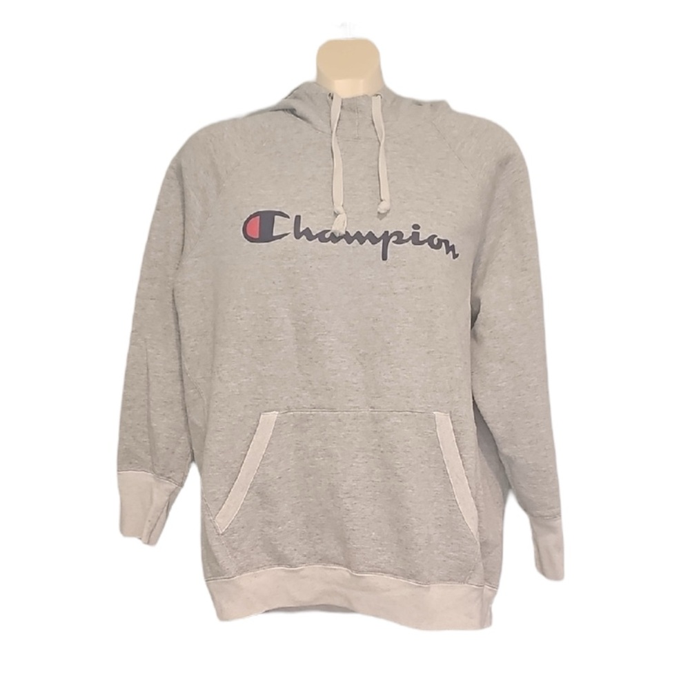 💚 Champion Gray Men's Hoodie, Size 1XL